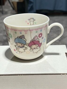 Sanrio Little Twin Stars Porcelain Cup - Blue, Pink & White